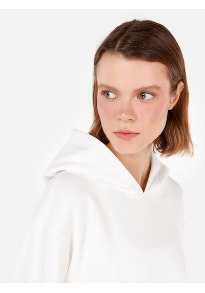 Colin's Colins Normal Kesim Kapüşonlu Cepli Beyaz Kadın Sweatshirt Cl1070188 Cl1070188 Q1.v2 Wht Beyaz