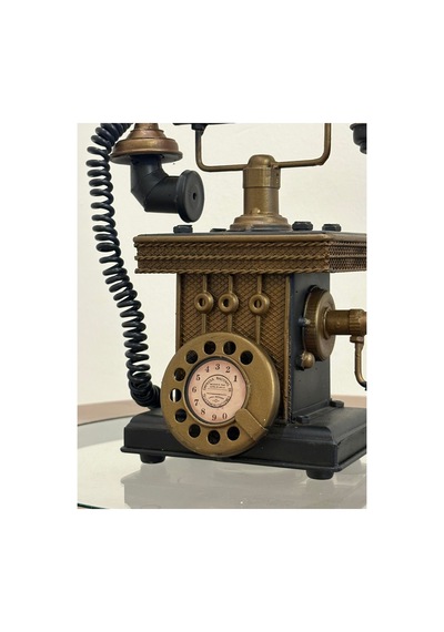 Retro Eskitme Telefon Tasarımlı Dekoratif Metal Kumbara
