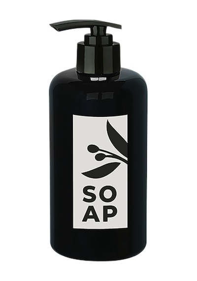 Sıvı Sabunluk Yuvarlak Plastik Pompalı 500 Ml - Siyah