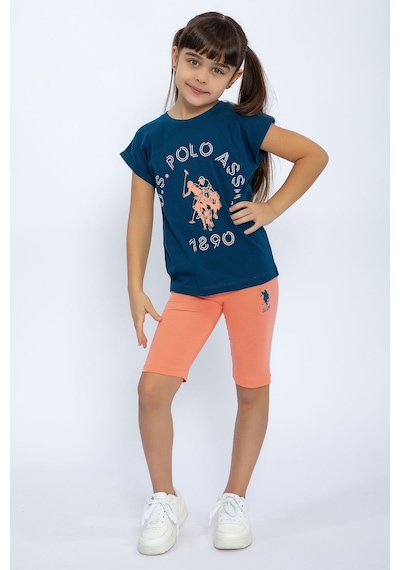 U.S. Polo Assn. Uzay Mavisi Kız Çocuk Kapri Tayt Takım 5274-29121 Mavi