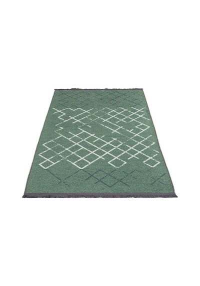 Bespoky Geometrik Modern Halısı Dijital Baskı Kaymaz Yeşil