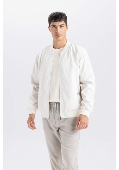DeFacto Slim Fit Bomber Mont Ceket Dar Kesim Kolej Yaka Fermuarlı Çift Cepli Mevsimlik Hafif D7319AX25SPER140