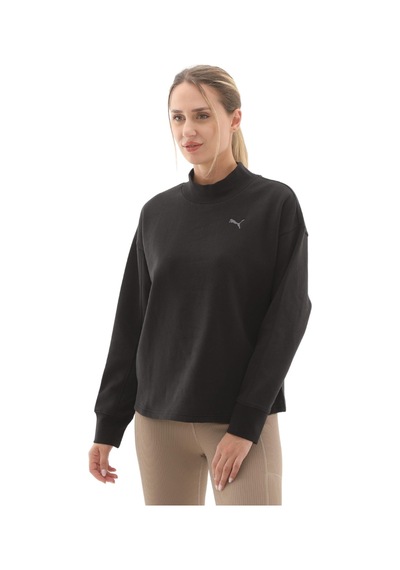 688152-01 Puma Her Relaxed Crew Fl Kadın Sweatshirt Siyah 688152-01 SiYAH