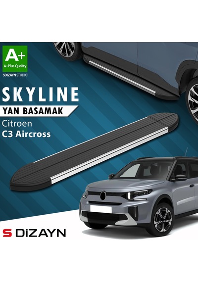 S-dizayn Citroen C3 Aircross 2 Skyline Krom Yan Basamak 183 Cm 2024 Üzeri A+ Kalite