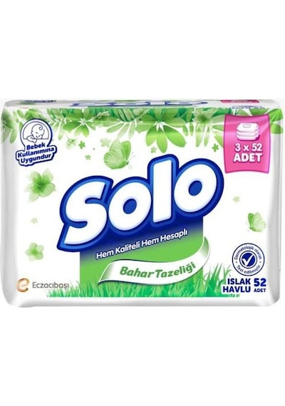 Solo Bahar Tazeliği Islak Havlu 3 X 52'Li