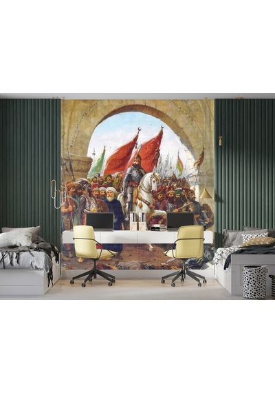 Fatih Sultan Mehmet İstanbul Kapılarında Poster Duvar Kağıdı Renkli