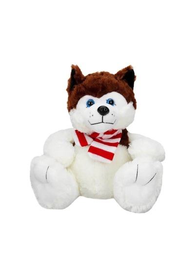 Oturan Husky Atkılı Peluş Köpek 30 Cm 0