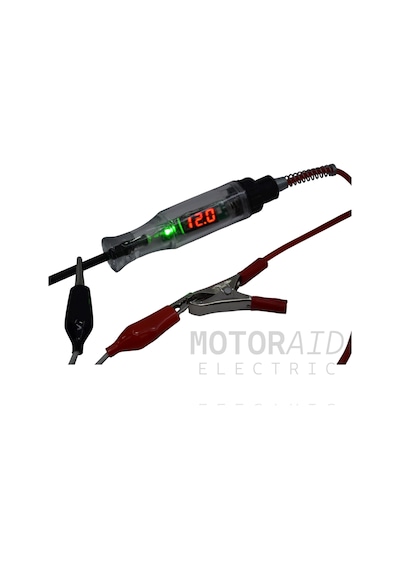 12v 24v + - Oto Elektrik Kontrol Kalemi Voltmetreli Test Cihazı Spiral Kablolu Oto Test Kalemi