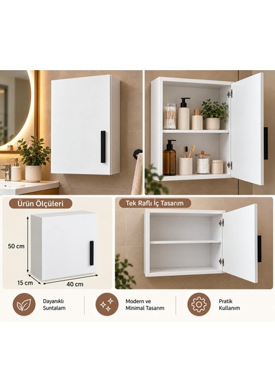 Mini Banyo Dolabı Beyaz