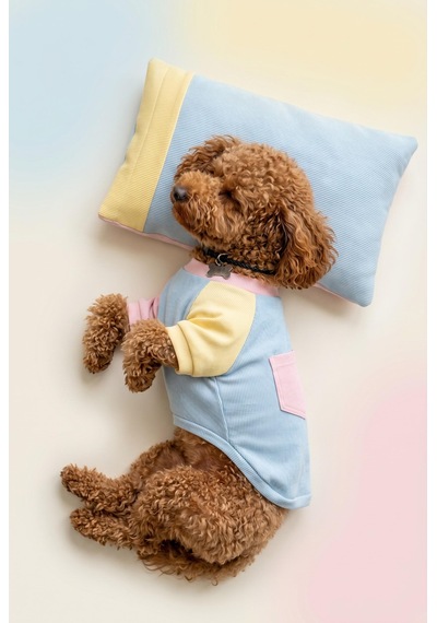 Bubbles Pastel Köpek Uyku Takımı Mini Yastıklı Şeker Renkli Yazlık Köpek Pijama Seti Küçük Irklar İçin