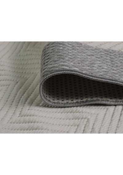 Derin Sisal Gri Bordürlü Krem Balık Sırtı Jüt Sisal Dekoratif Kaymaz Taban Yıkanabilir Halı St01-944 Renkli