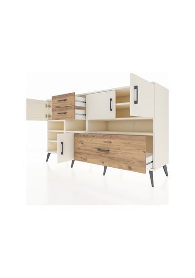 Kronos Konsol 7 Raflı 3 Çekmeceli 4 Kapaklı 176x59x99 Aytaşı-ayta Aytaşı-aytaşı/çam