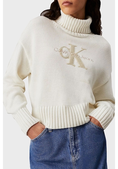 Tommy Hilfiger Calvin Klein Kadın Triko Kazak Ekru