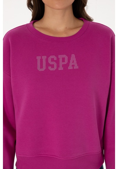 U.S. Polo Assn. Kadın Fuşya Bisiklet Yaka Basic Sweatshirt 50307752-VR023