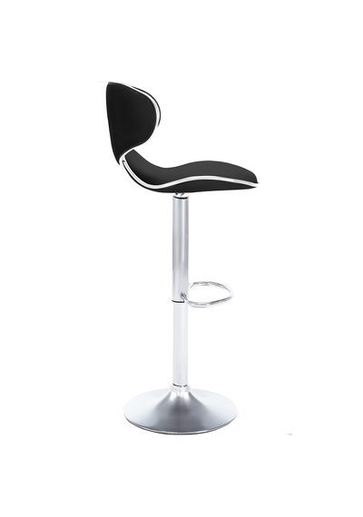 Bürocci Zen Bar Taburesi - Siyah Modern Deri Metal Ataklı Yüksek Tezgah Sandalyesi - 9549s0481 Siyah