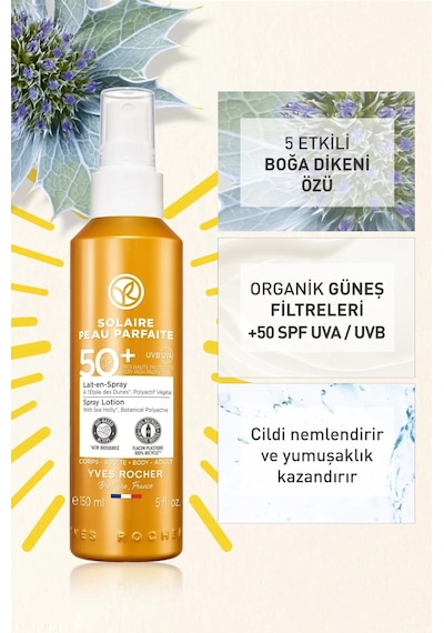 Yves Rocher Solaire Peau Parfaite Güneş Koruyucu Vücut Spreyi SPF50+ 150 ML