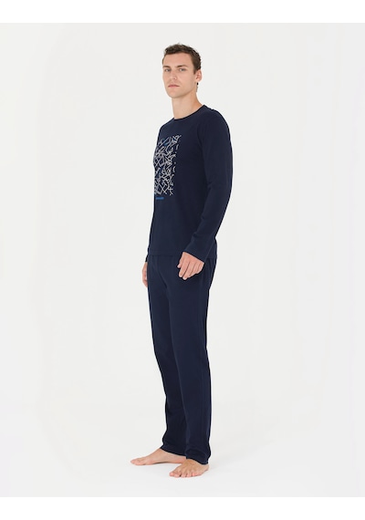 Pierre Cardin 6030 Uzun Kol Erkek Pijama Takımı V3 Lacivert