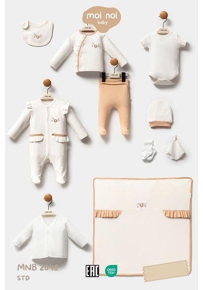 Moi Noi Baby Çiçek Desenli 10'lu Set Hastane Çıkışı Çok Renkli