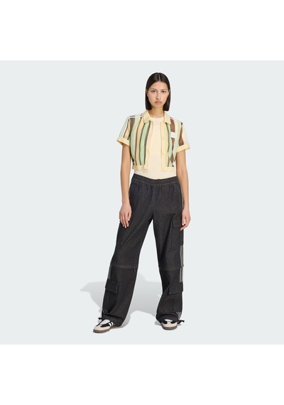 Adidas Summer Glow Striped Cropped Polo Kadın Tişört C-adıky8141b30a00 Sarı