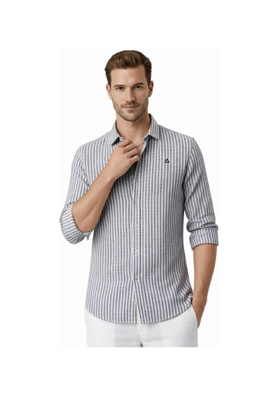 Deepsea Gri Slim Fit Çizgili %100 Pamuk Erkek Gömlek Nefes Alan Şık Günlük Gömlek 2602626 Gri Deepsea Gri Slim Fit Çizgili %100 Pamuk Erkek Gömlek Nefes Alan Şık Günlük Gömlek 2602626 Gri