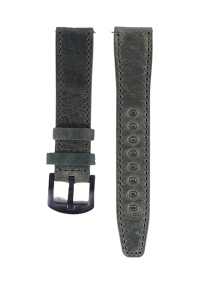 Fro Lw38-43 20 Mm Hakiki Deri Spor Yeşil Kordon Siyah Toka