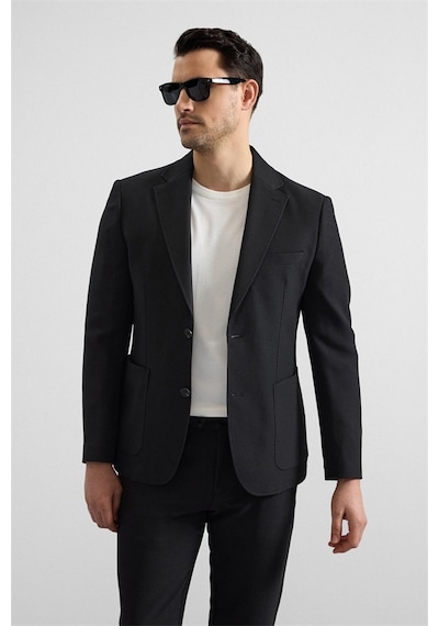 Süvari Siyah Slim Mono Yaka Düz Torba Cep 6 Drop Takım Elbise Tk1006900382-s09 Siyah Süvari Siyah Slim Mono Yaka Düz Torba Cep 6 Drop Takım Elbise Tk1006900382-s09 Siyah