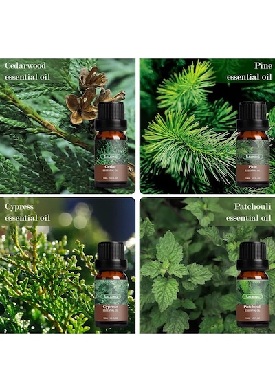 Salking Odunsu Uçucu Yağ Seti 12x10ml, Aroma Terapisi, Doğal Koku Yağları