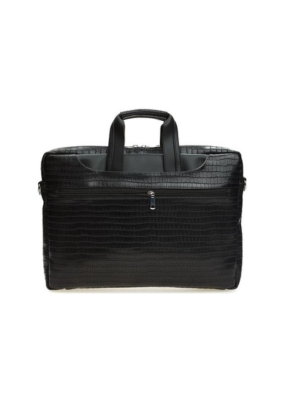 Bilik Deri  Siyah Kroko Unisex Laptop & Evrak Çantası BRIEFCASE Siyah Kroko