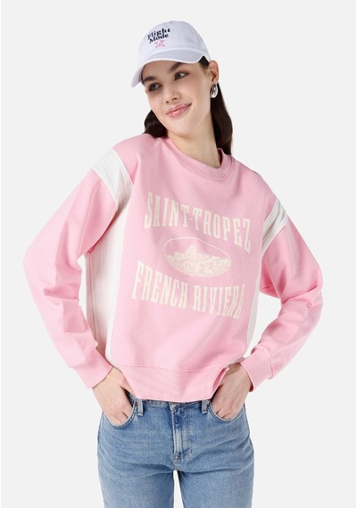 Colins Regular Fit Yuvarlak Yaka Baskılı Kadın Pembe Sweatshirt Cl1068053 Q1.v1 Pın Pembe