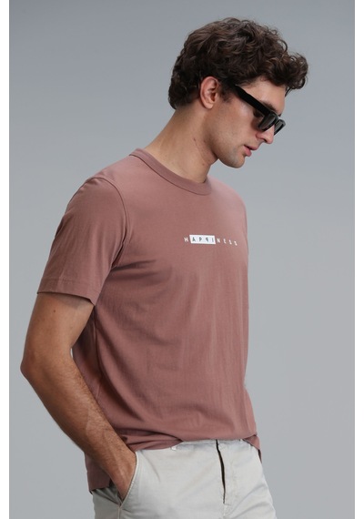 Lufian Kane Modern Grafik T- Shirt Tarçın Tarçın 111020206100460 TARÇIN