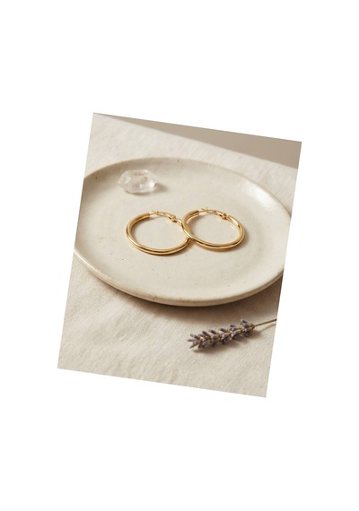 316l Çelik Gold Renk 28 Mm Halka Küpe Tj-bkp12006 Evimdeyokyok