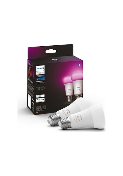 Philips Hue 9-75w Renkli Akıllı Ekopaket E27 Bluetooth Özellikli 2'li Ampul Çok Renkli
