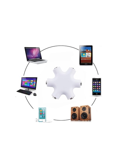 Kulaklık Çoklayıcı 5 Port 3.5Mm Çoğaltıcı Apple Uyumlu iPhone iPad Samsung Lg