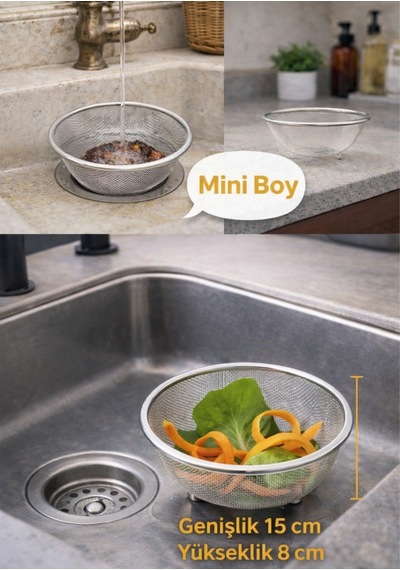 Paslanmaz Çelik Lavabo İçi Atık Süzgeci, Tıkanma Önleyici Mini Boy Paslanmaz Çelik Diğer
