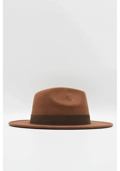 Külah Erkek Taba Şapka Trend Fötr Kovboy Fedora Şapka-Taba-Standart