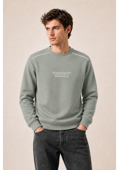Redline Respect Bisiklet Yaka Regular Fit Kışlık Sweatshirt Mint