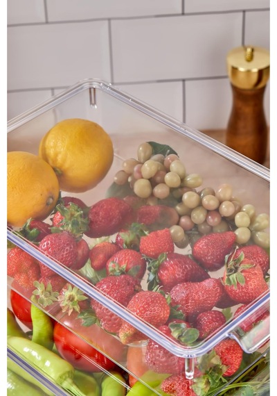3 Lü Buzdolabı Organizeri Mıx Set 3 Lt + 4,5 Lt + 6 Lt Şeffaf