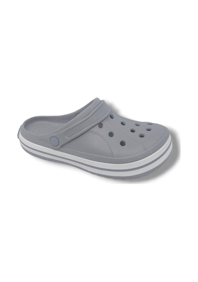 Zerhan Cflex 22233 Unisex Gri Beyaz Gri Sabo Terlik Sandalet Gri