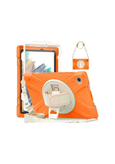 Samsung Galaxy X200 Tab A8 10.5 Kılıf Amazing Tablet Kapak - Turuncu Bant