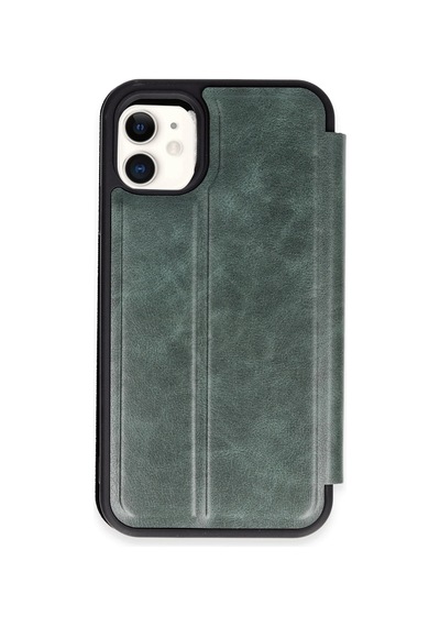 Mey İthalat Apple iPhone Uyumlu  11 Kılıf Flip Cover - Koyu Yeşil Beyaz