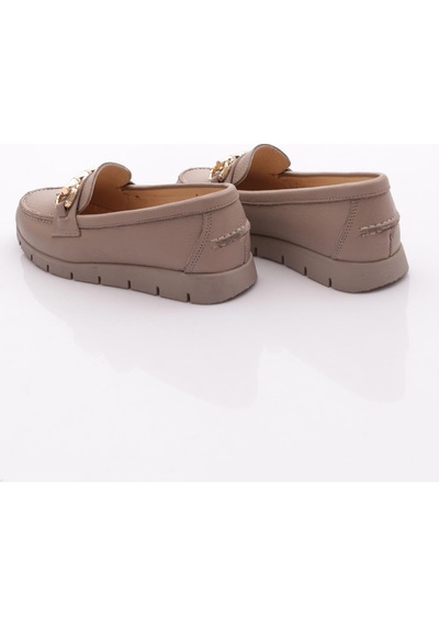 Dgn 5604-2 Kadin Aksesuarli Loafer Ayakkabi Vizon Floater