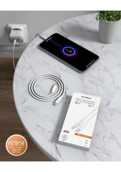 Syrox PD18LK 18W 3.0A Type-C To Apple Uyumlu iPhone Pd Şarj Kablosu
