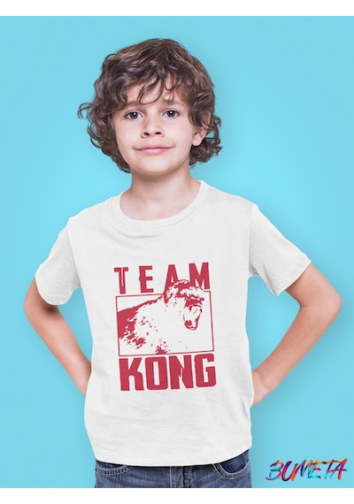 Bumeta Team Godzilla Vs Kong Baskılı Çocuk Tişört 3'lü Set Beyaz