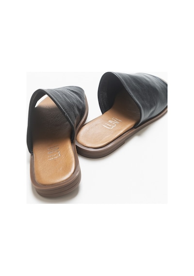 Luvishoes Clau Siyah Kadın Deri Terlik Siyah