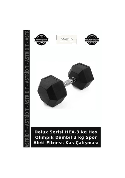 Delux Serisi Hex-3 Kg Hex Olimpik Dambıl 3 Kg Spor Aleti Fitness Kas Çalışması
