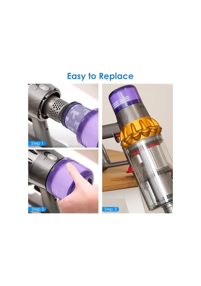 Dyson V12 İçin Filtre, Dyson V12 Detect Slim Absolute Filter Total Clean Extra Fluffy Motorhead Complete Akülü Elektr Diğer