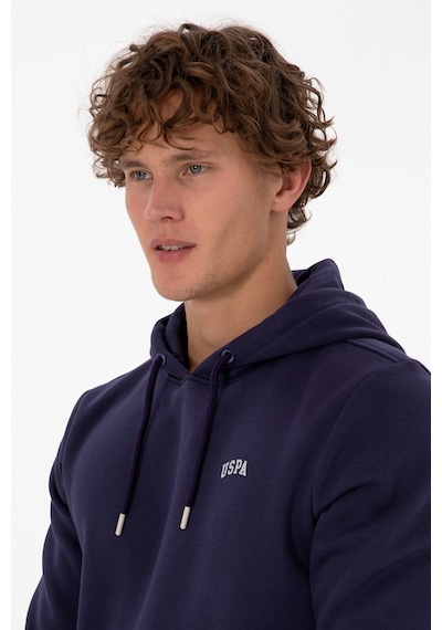U.S. Polo Assn. Erkek Regular Fit Kapüşonlu Şardonlu Mürdüm Basic Sweatshirt 50315582-VR074