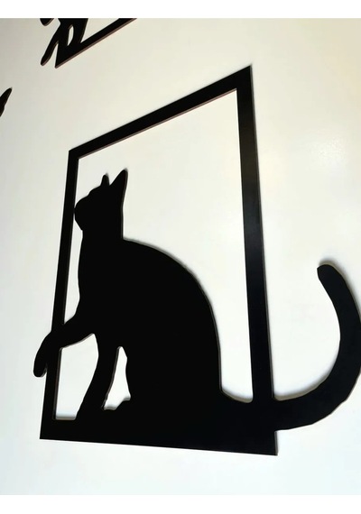 Oyunbaz Kediler 3'lü Dekoratif Duvar Tablosu - Modern Kedi Figürlü Duvar Dekoru
