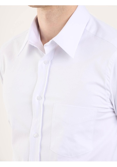 Dufy Beyaz Erkek Regular Fit Brent Yaka Uzun Kol Gömlek - 88184 Beyaz