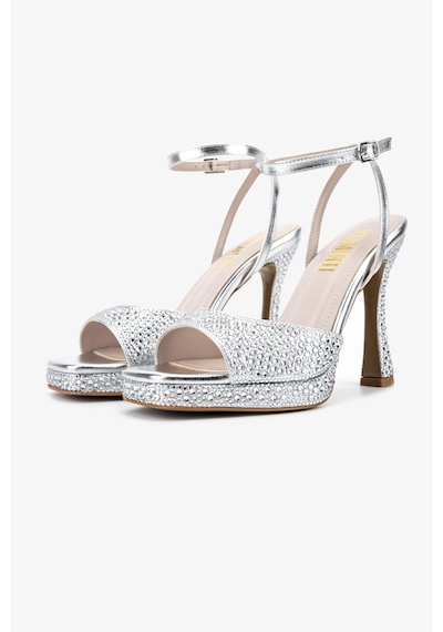 Valmenti Kadın Suni Deri Gümüş Night Shoes Ayakkabı 921 655 Bn Ayk Y26 Sılver Taslı